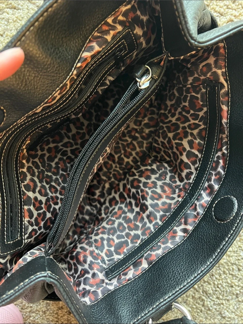 Wilsons Leather Black Pebbled Leather Shoulder Bag